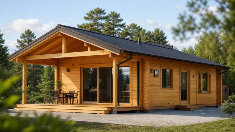 chalet en bois habitable livré monté 80m2
