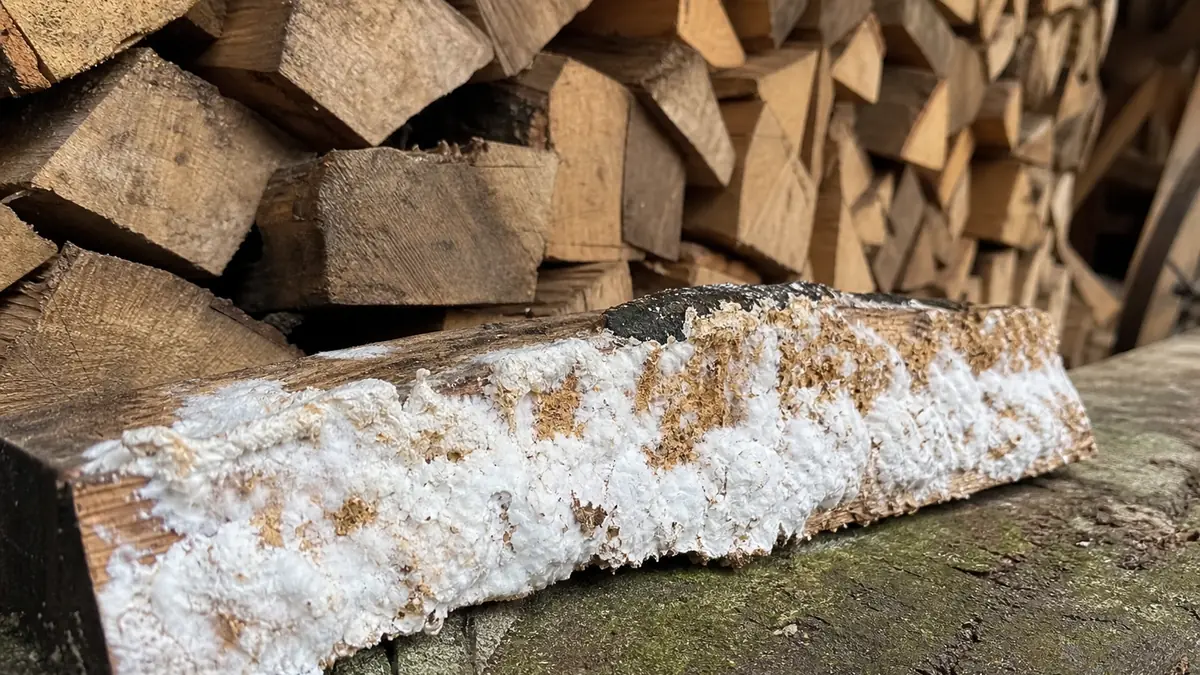 merule sur bois de chauffage