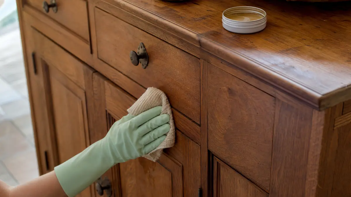 nettoyer un meuble en bois ciré encrassé